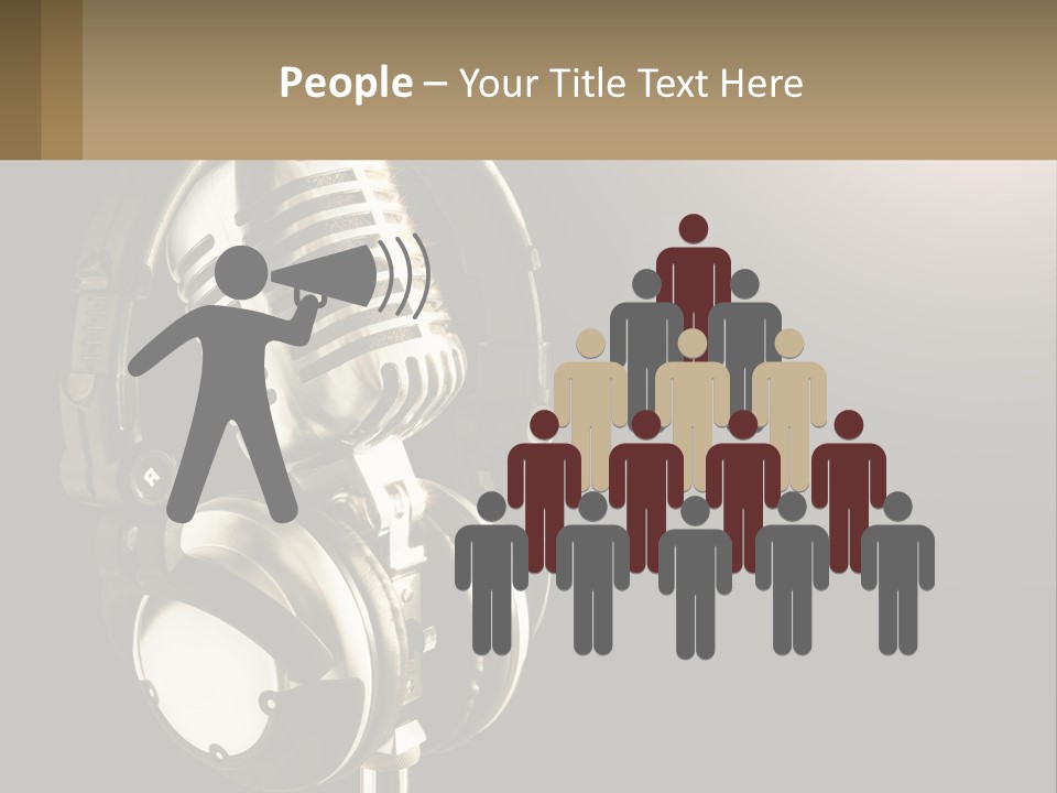 A Microphone With Headphones And A Microphone On Top Of It PowerPoint Template