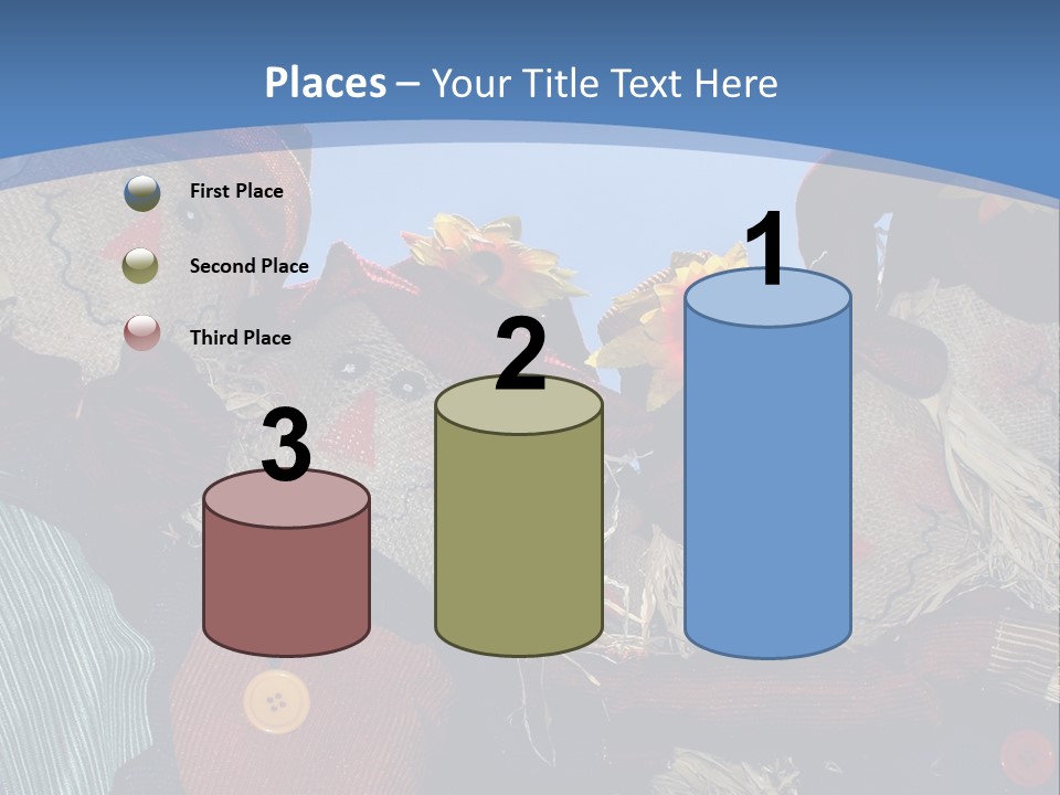 A Group Of Scarecrows Sitting Next To Each Other PowerPoint Template