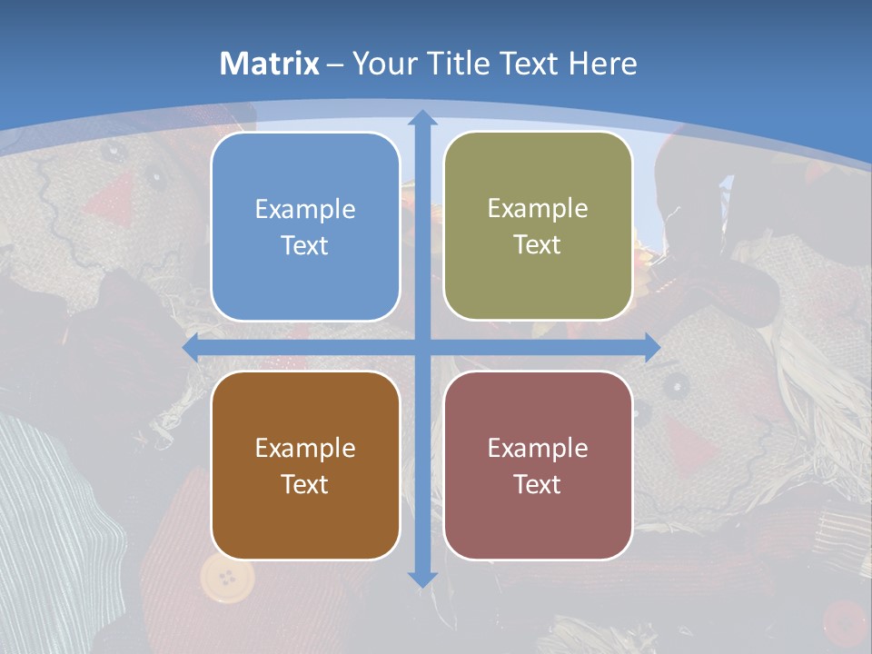 A Group Of Scarecrows Sitting Next To Each Other PowerPoint Template