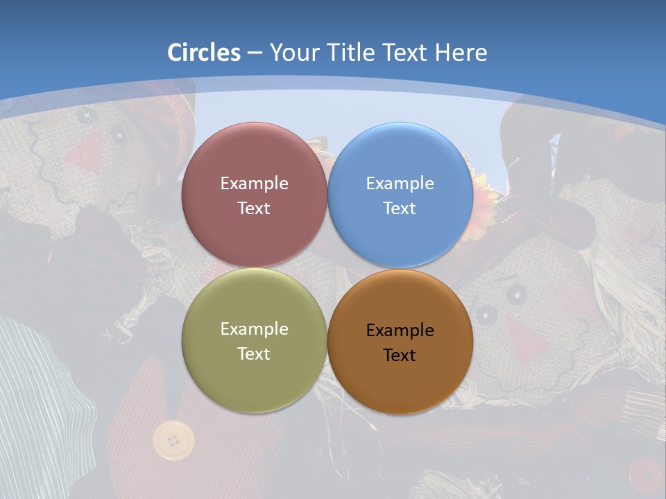 A Group Of Scarecrows Sitting Next To Each Other PowerPoint Template