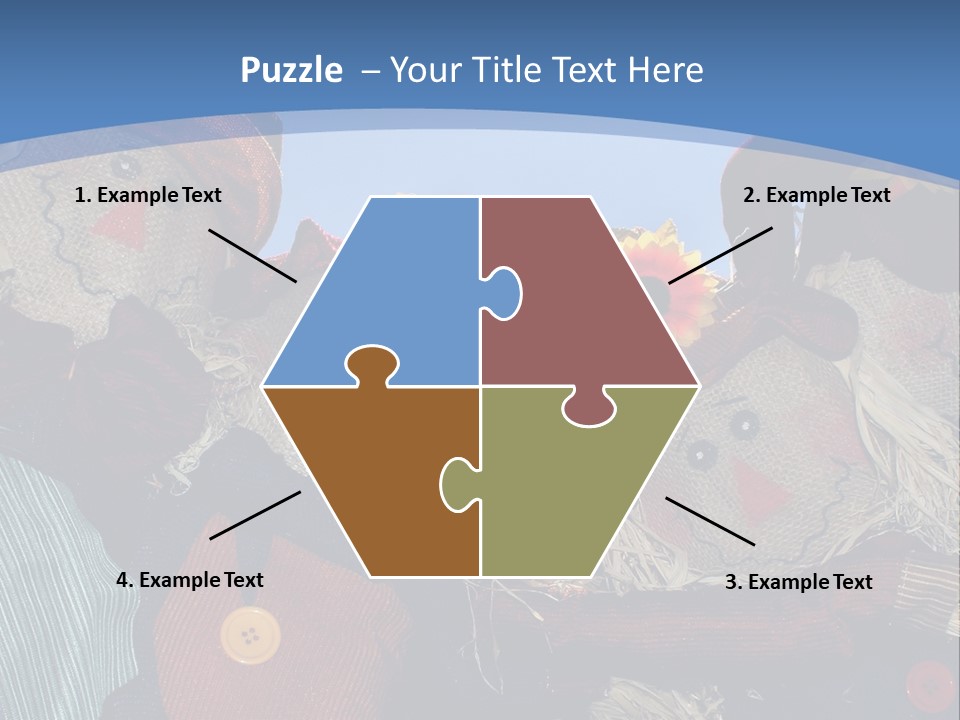 A Group Of Scarecrows Sitting Next To Each Other PowerPoint Template