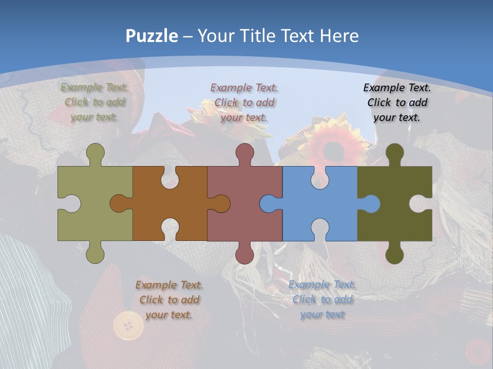 A Group Of Scarecrows Sitting Next To Each Other PowerPoint Template