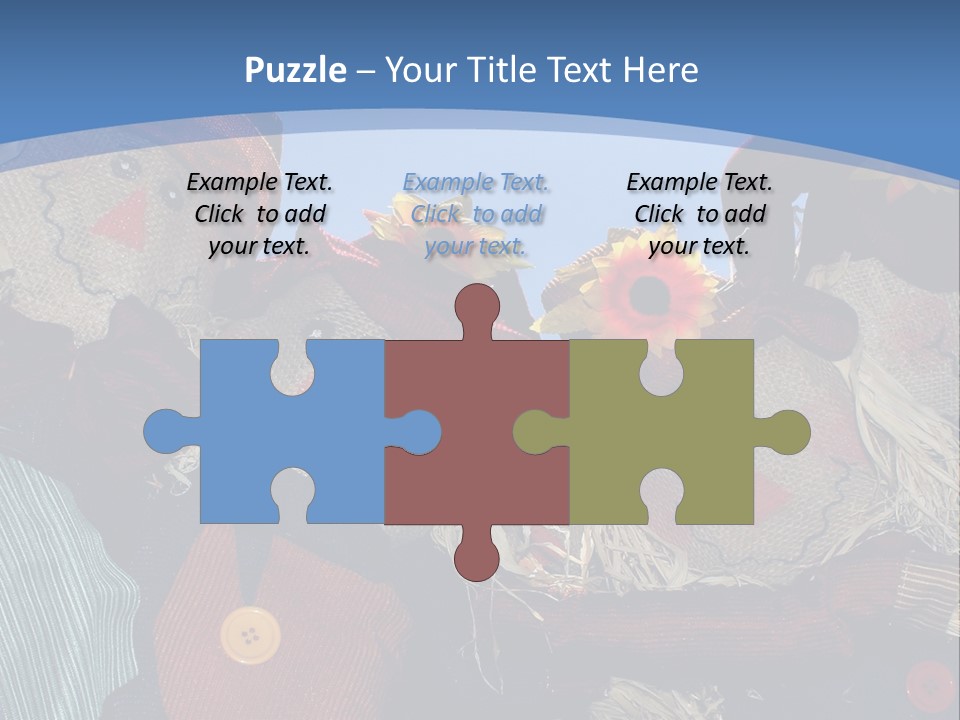 A Group Of Scarecrows Sitting Next To Each Other PowerPoint Template