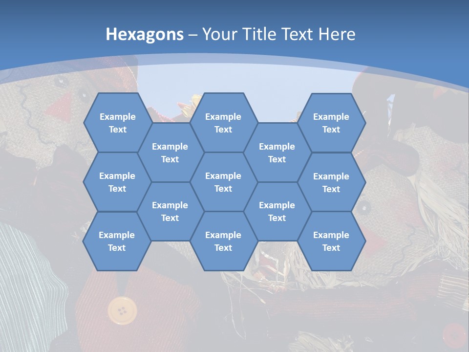 A Group Of Scarecrows Sitting Next To Each Other PowerPoint Template