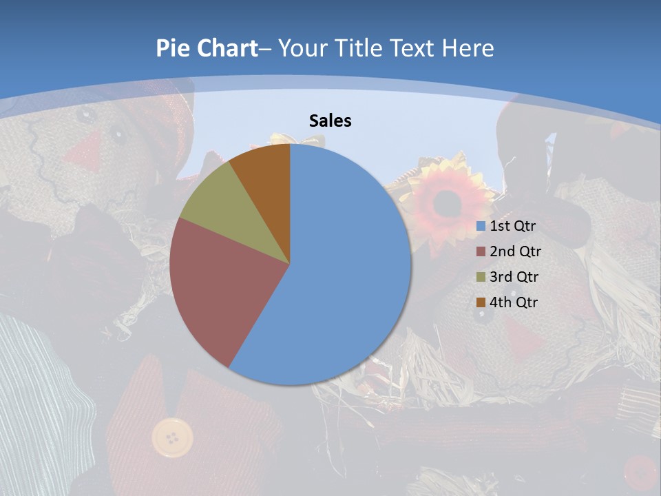 A Group Of Scarecrows Sitting Next To Each Other PowerPoint Template