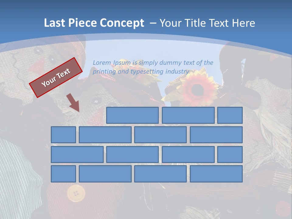 A Group Of Scarecrows Sitting Next To Each Other PowerPoint Template