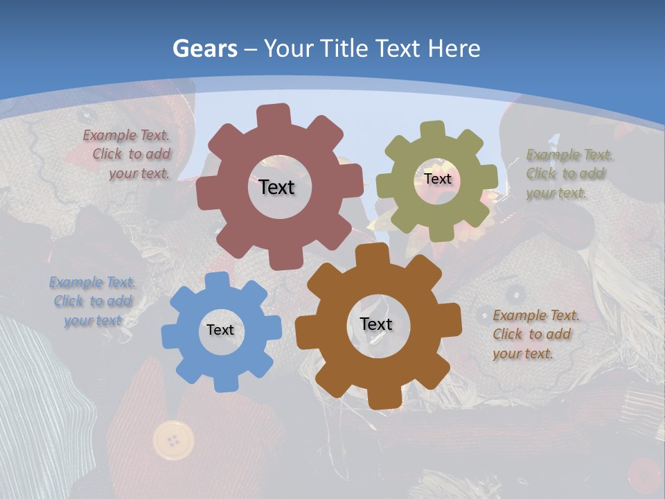 A Group Of Scarecrows Sitting Next To Each Other PowerPoint Template