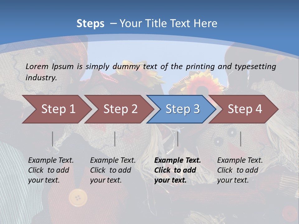 A Group Of Scarecrows Sitting Next To Each Other PowerPoint Template