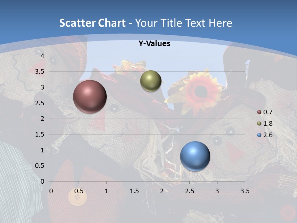 A Group Of Scarecrows Sitting Next To Each Other PowerPoint Template