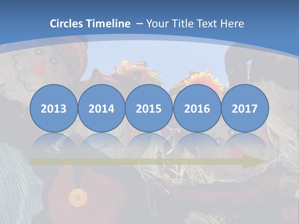 A Group Of Scarecrows Sitting Next To Each Other PowerPoint Template