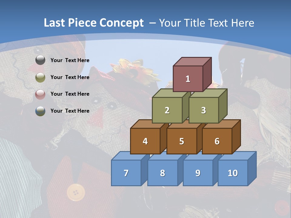 A Group Of Scarecrows Sitting Next To Each Other PowerPoint Template