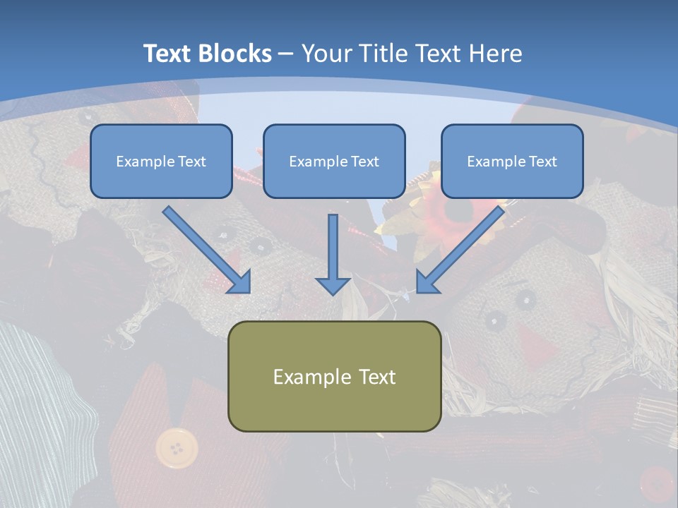 A Group Of Scarecrows Sitting Next To Each Other PowerPoint Template