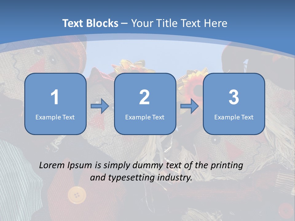 A Group Of Scarecrows Sitting Next To Each Other PowerPoint Template