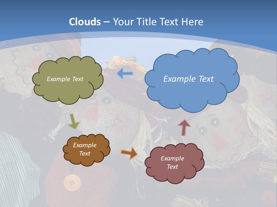 A Group Of Scarecrows Sitting Next To Each Other PowerPoint Template