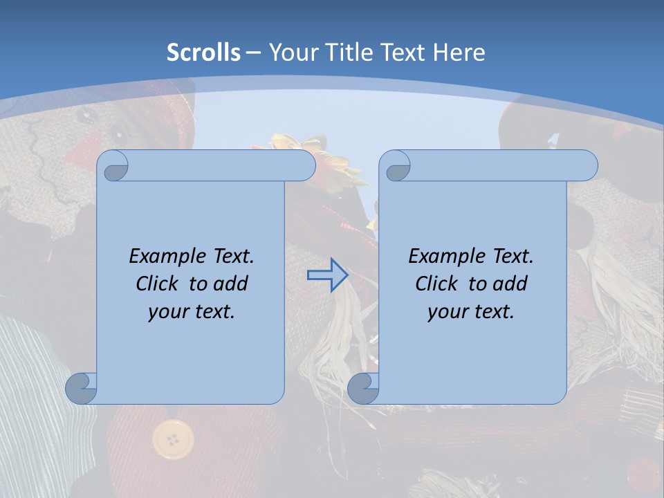 A Group Of Scarecrows Sitting Next To Each Other PowerPoint Template