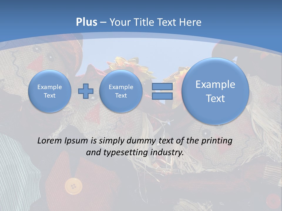 A Group Of Scarecrows Sitting Next To Each Other PowerPoint Template