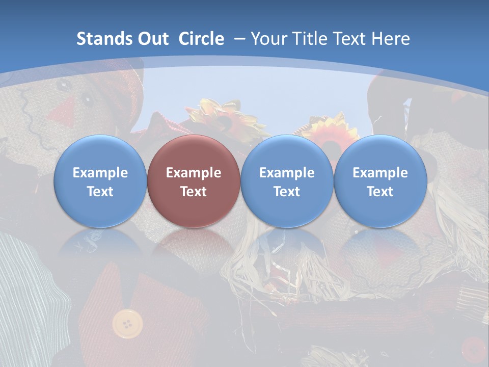 A Group Of Scarecrows Sitting Next To Each Other PowerPoint Template