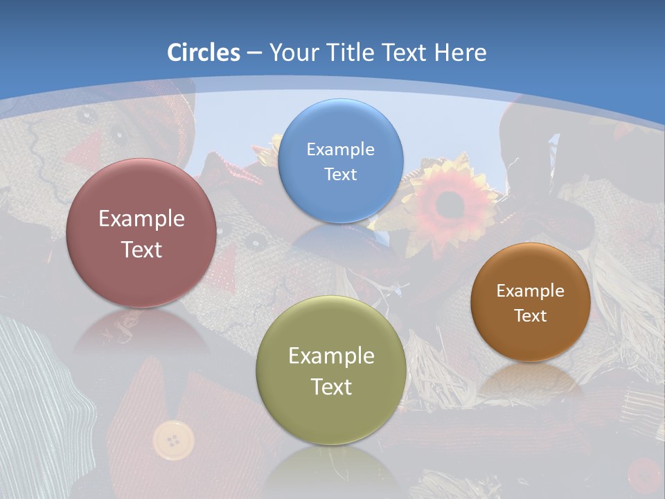 A Group Of Scarecrows Sitting Next To Each Other PowerPoint Template