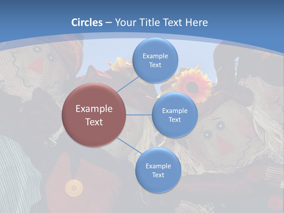 A Group Of Scarecrows Sitting Next To Each Other PowerPoint Template