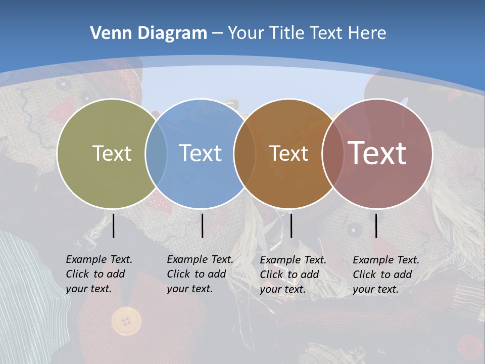 A Group Of Scarecrows Sitting Next To Each Other PowerPoint Template