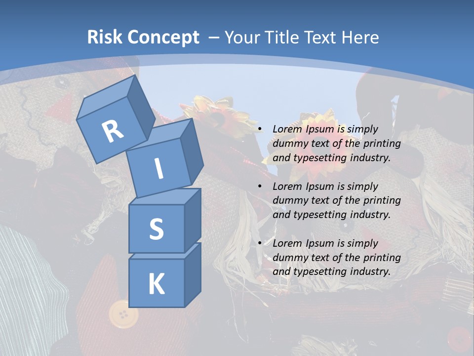 A Group Of Scarecrows Sitting Next To Each Other PowerPoint Template