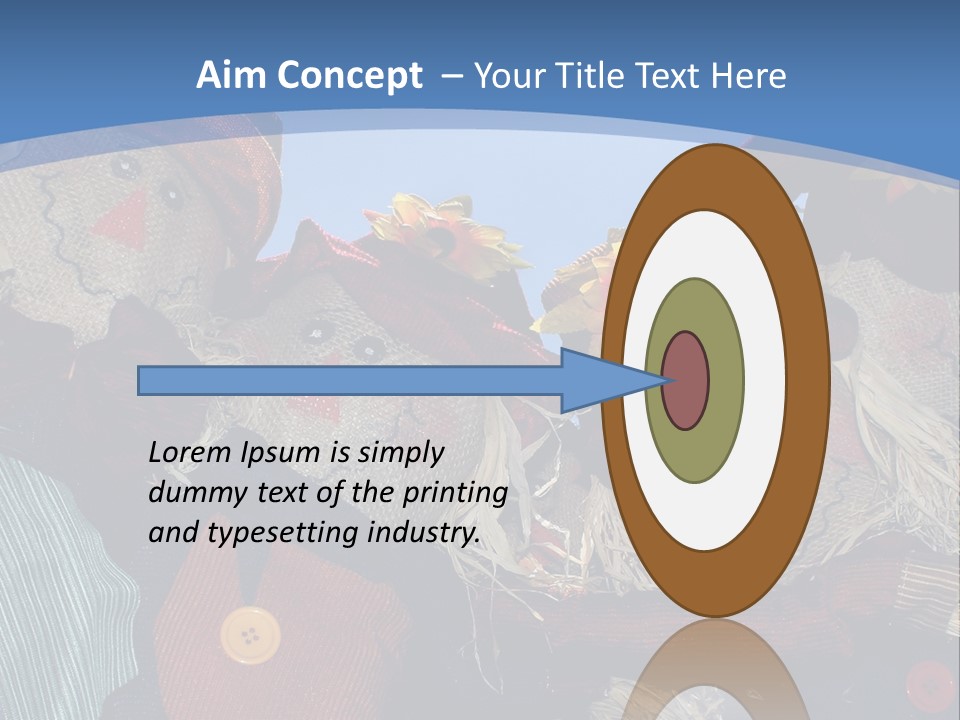 A Group Of Scarecrows Sitting Next To Each Other PowerPoint Template