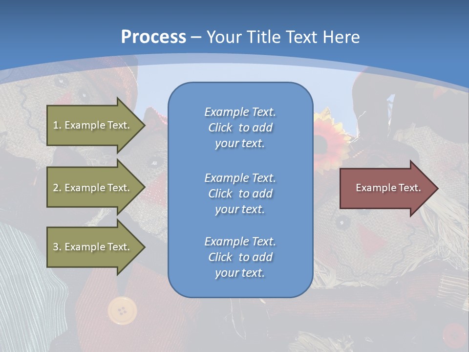 A Group Of Scarecrows Sitting Next To Each Other PowerPoint Template