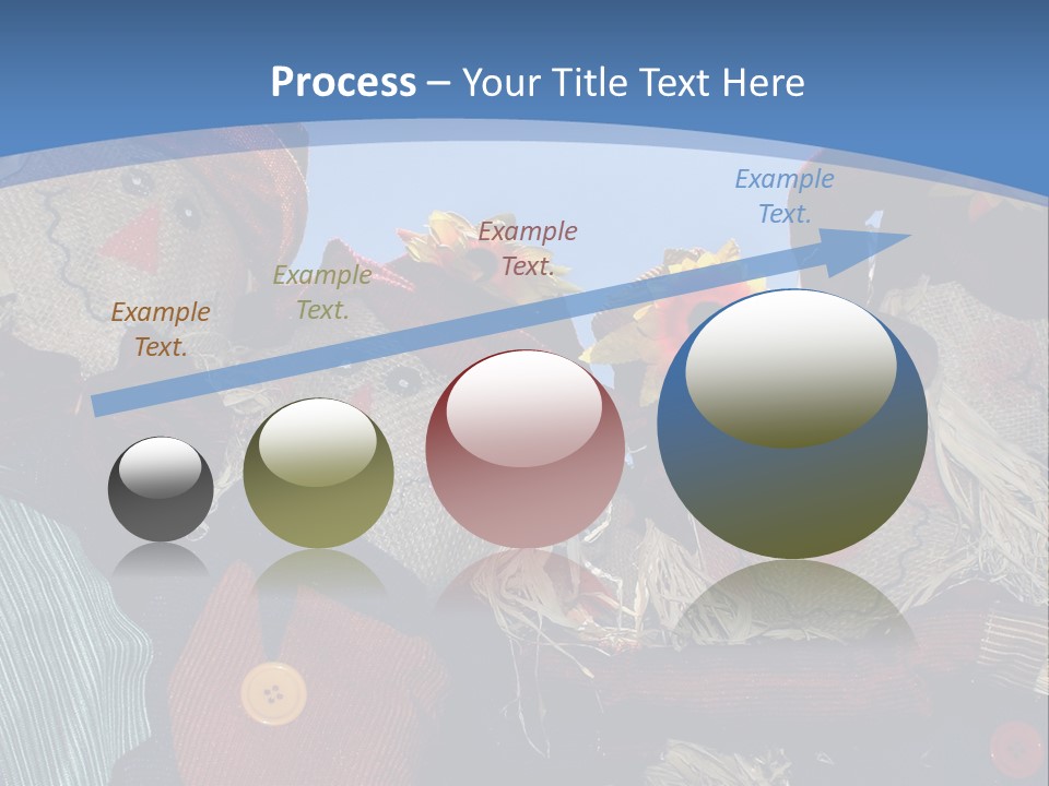 A Group Of Scarecrows Sitting Next To Each Other PowerPoint Template