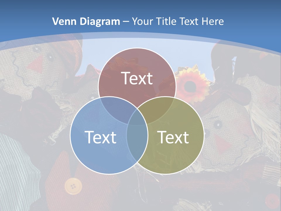 A Group Of Scarecrows Sitting Next To Each Other PowerPoint Template