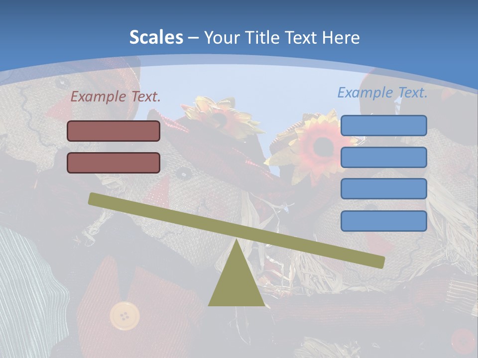 A Group Of Scarecrows Sitting Next To Each Other PowerPoint Template