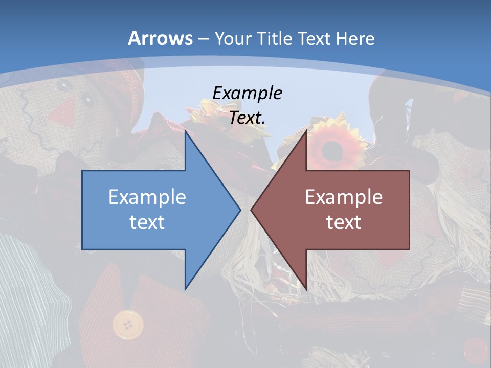 A Group Of Scarecrows Sitting Next To Each Other PowerPoint Template