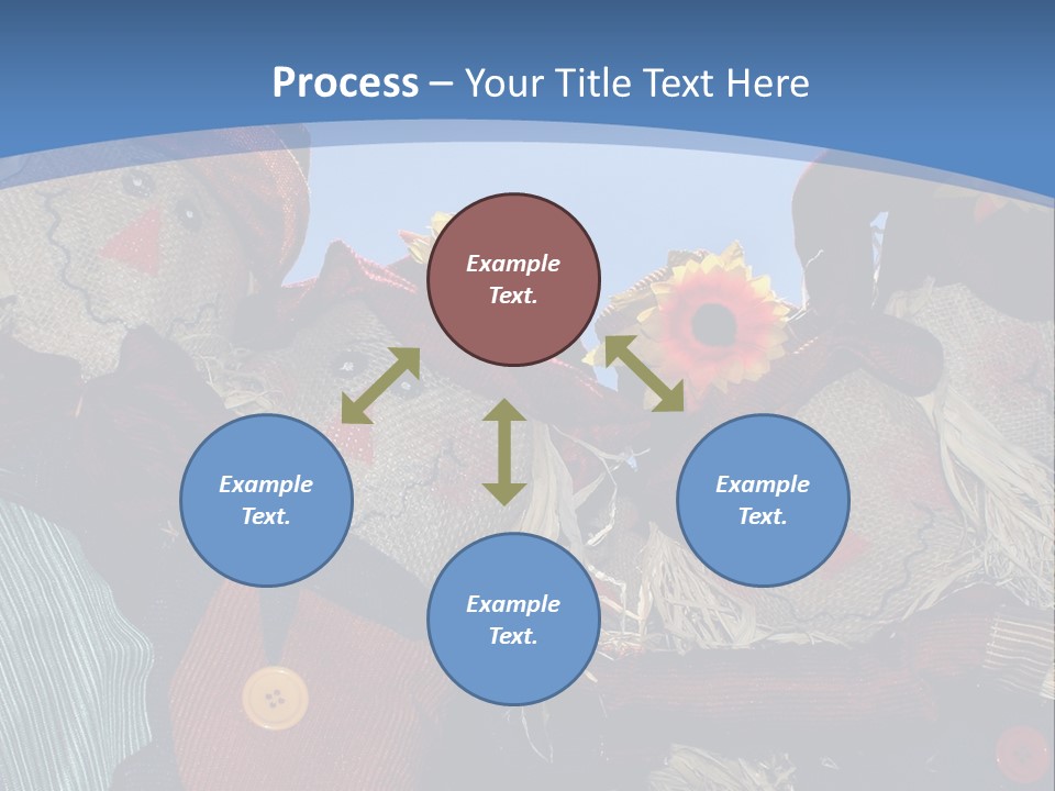 A Group Of Scarecrows Sitting Next To Each Other PowerPoint Template