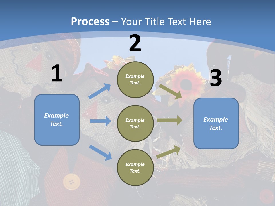 A Group Of Scarecrows Sitting Next To Each Other PowerPoint Template