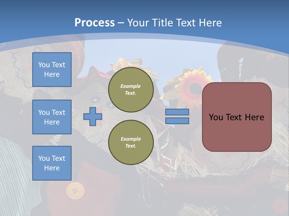 A Group Of Scarecrows Sitting Next To Each Other PowerPoint Template