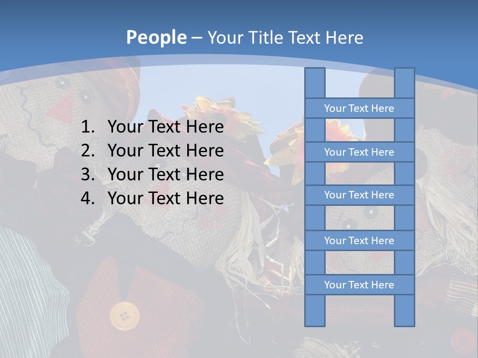 A Group Of Scarecrows Sitting Next To Each Other PowerPoint Template