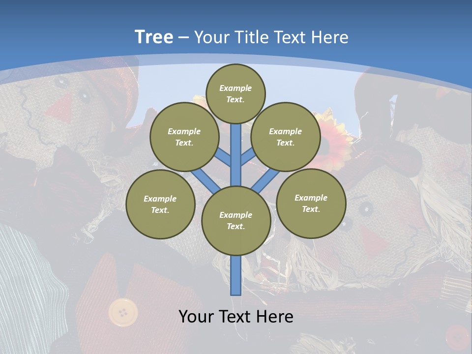A Group Of Scarecrows Sitting Next To Each Other PowerPoint Template