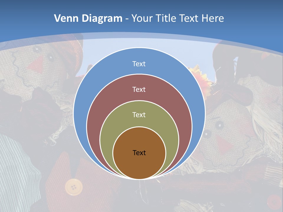A Group Of Scarecrows Sitting Next To Each Other PowerPoint Template