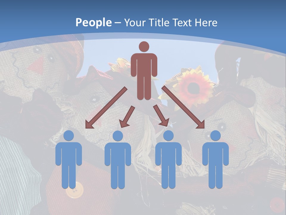 A Group Of Scarecrows Sitting Next To Each Other PowerPoint Template