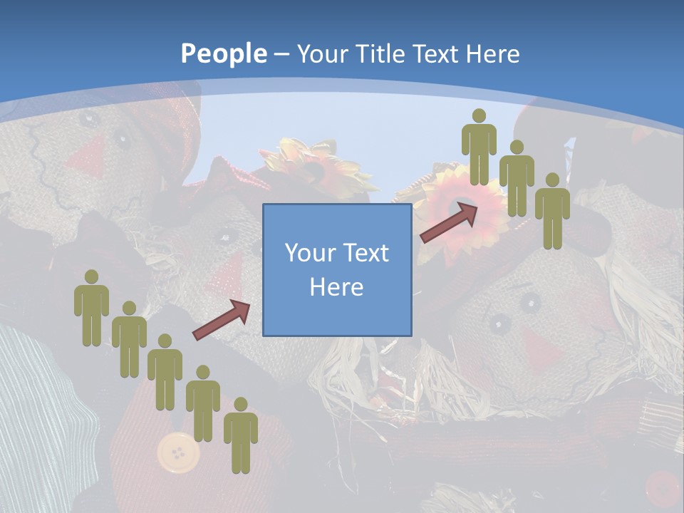 A Group Of Scarecrows Sitting Next To Each Other PowerPoint Template