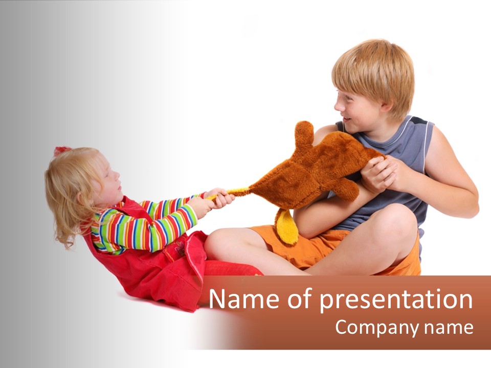 Quarrel Boy White PowerPoint Template