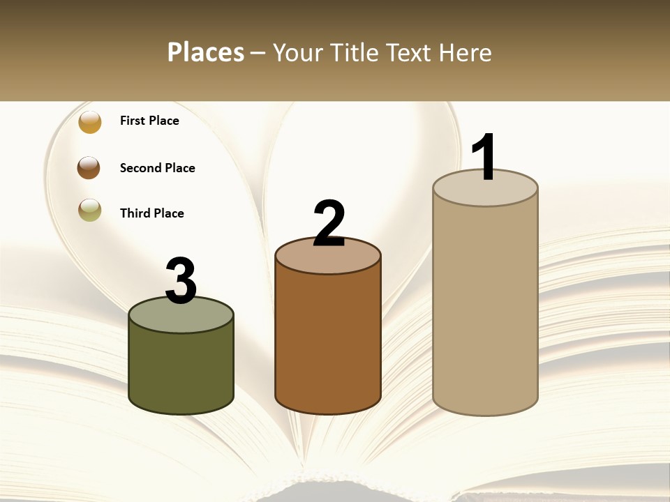 An Open Book With A Heart Shape On Top Of It PowerPoint Template