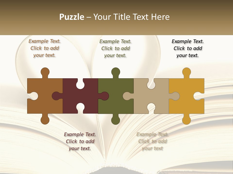 An Open Book With A Heart Shape On Top Of It PowerPoint Template
