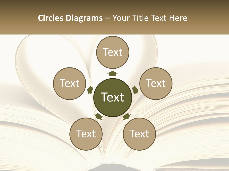 An Open Book With A Heart Shape On Top Of It PowerPoint Template