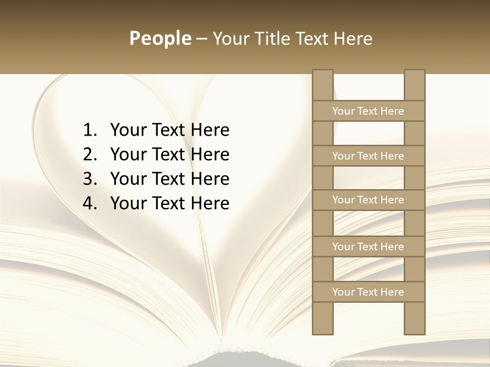 An Open Book With A Heart Shape On Top Of It PowerPoint Template