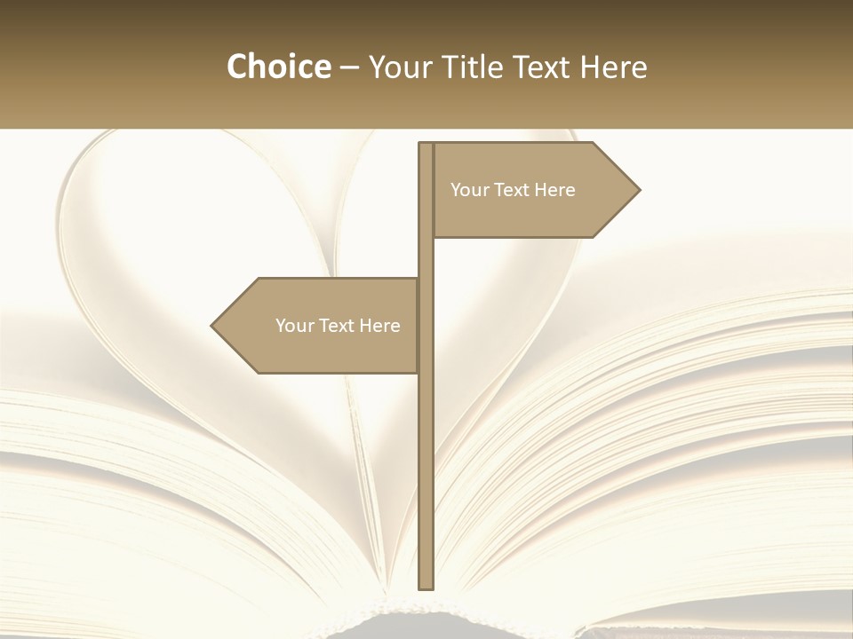 An Open Book With A Heart Shape On Top Of It PowerPoint Template