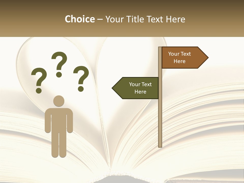 An Open Book With A Heart Shape On Top Of It PowerPoint Template