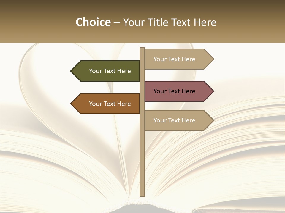 An Open Book With A Heart Shape On Top Of It PowerPoint Template