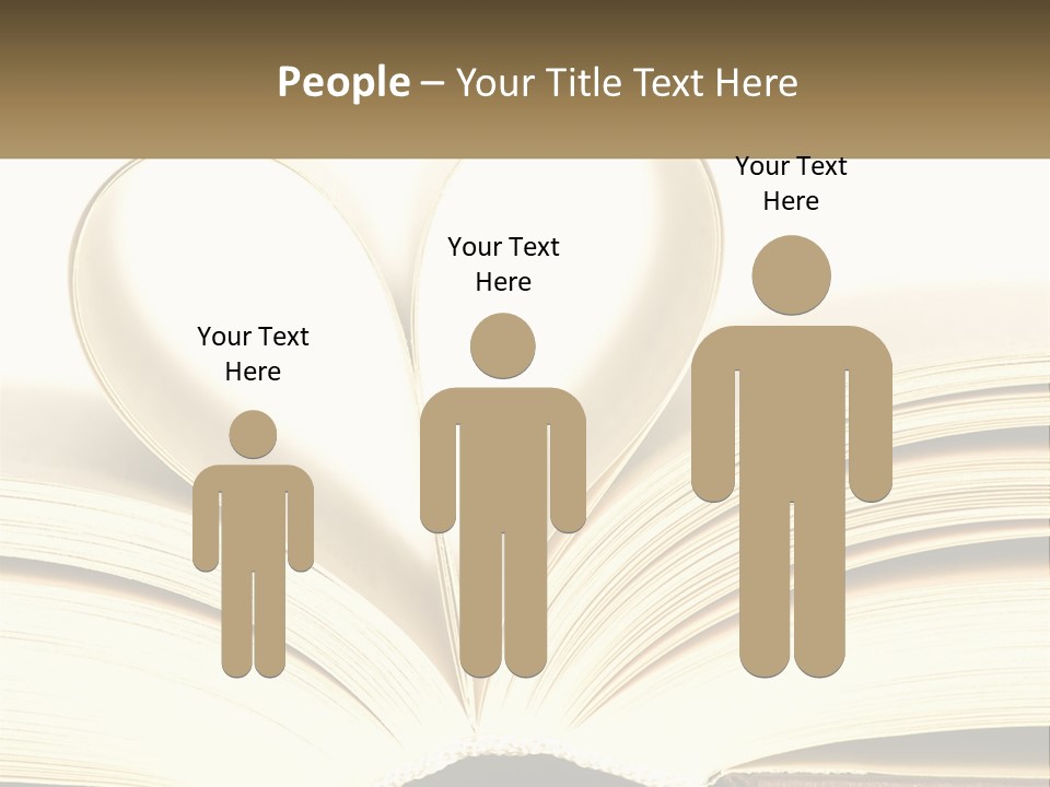 An Open Book With A Heart Shape On Top Of It PowerPoint Template