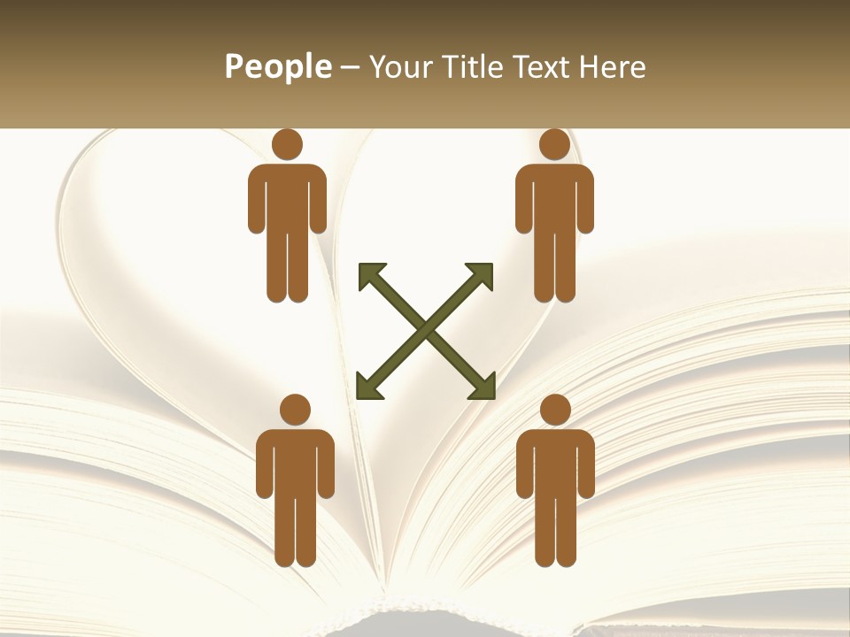 An Open Book With A Heart Shape On Top Of It PowerPoint Template