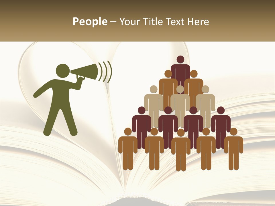 An Open Book With A Heart Shape On Top Of It PowerPoint Template